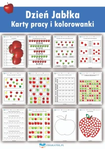 Dzień Jabłka karty pracy i kolorowanki do druku