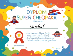 Dzień Chłopaka do druku: krawaty, napis, dyplom, certyfikat, medale, karty pracy