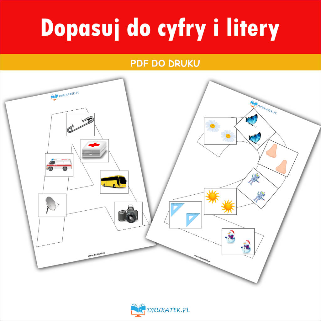Dopasuj obrazki do litery i cyfry