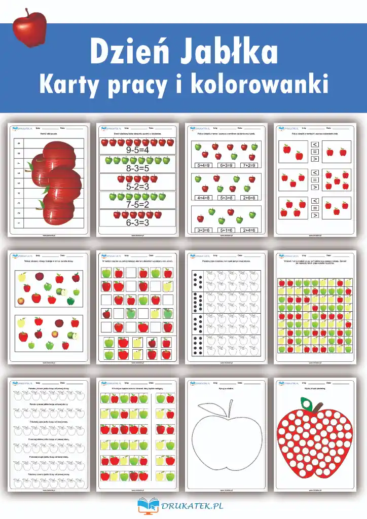 Dzień Jabłka karty pracy