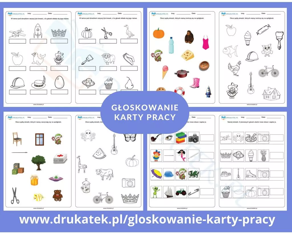 Głoskowanie karty pracy (głoski i litery) - Drukatek.pl